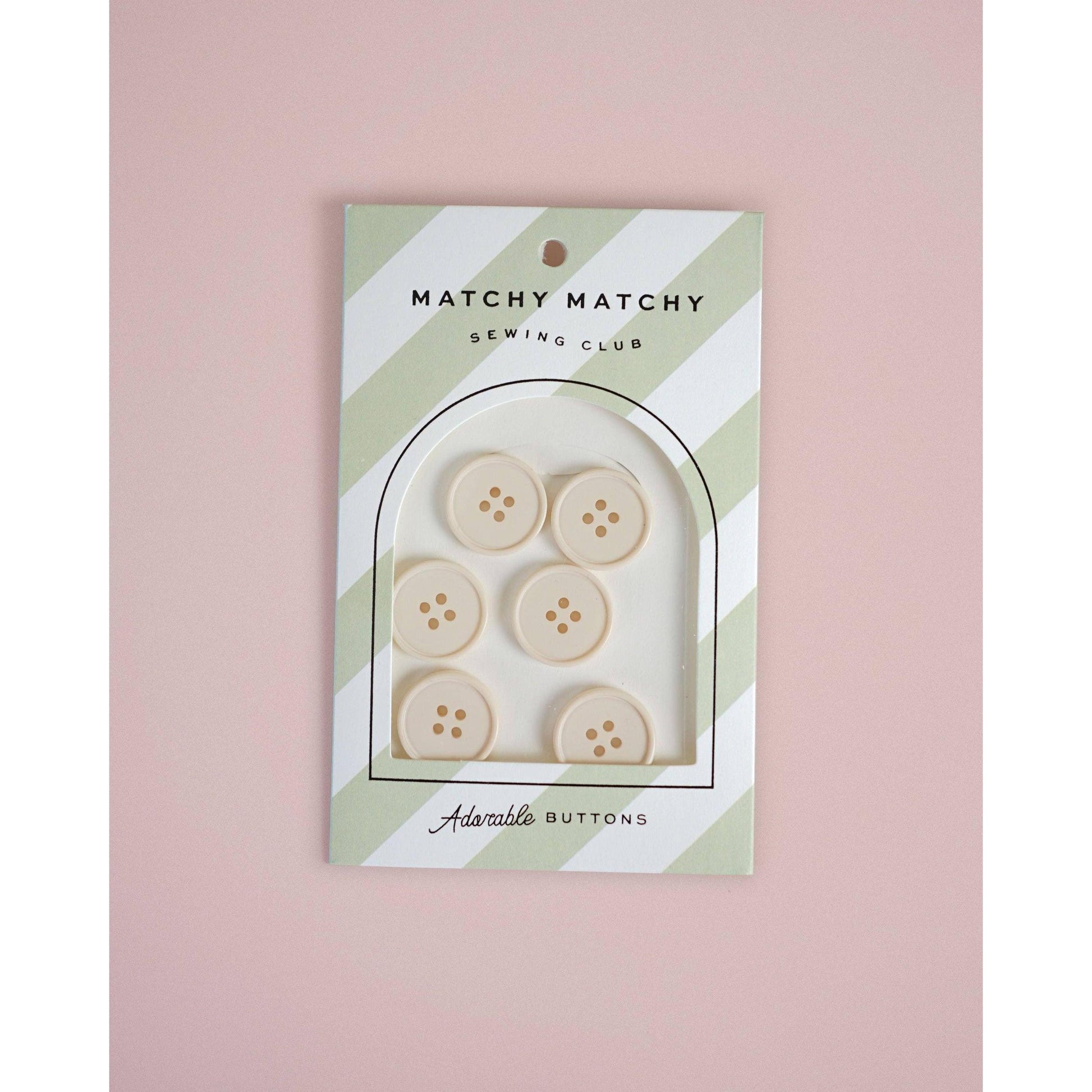 Matchy Matchy Sewing Club-Cream Puff Retro Buttons-button-gather here online