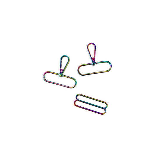 Sassafras Lane Designs-2" Wide Strap Hardware Kit - Iridescent Rainbow-hardware kit-gather here online