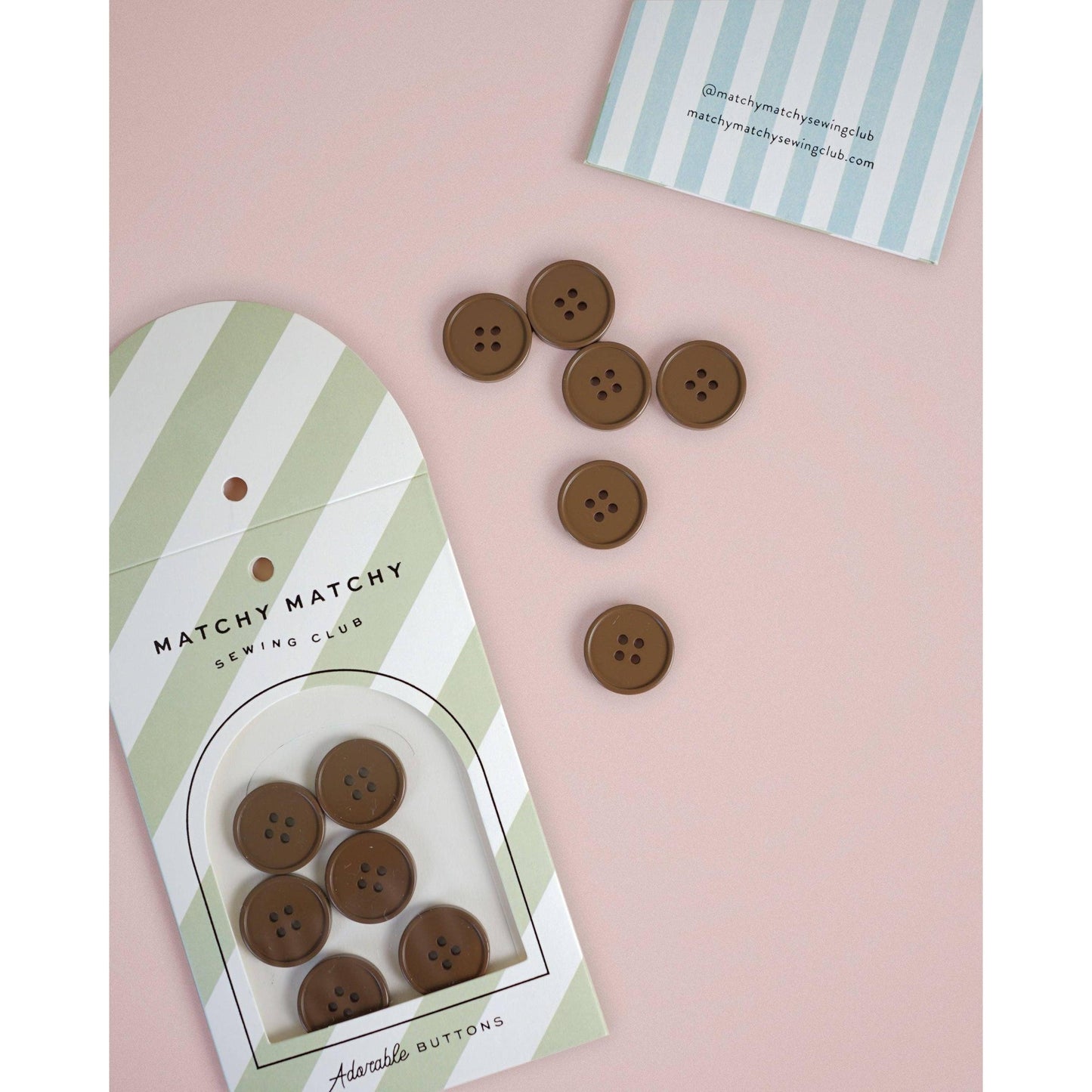 Matchy Matchy Sewing Club-Cocoa Retro Buttons-button-gather here online