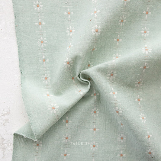 Fableism Supply Co-REMNANT: Forest Forage Daisies, Mint Julep 30% OFF 1.25 YDS-fabric remnant-gather here online