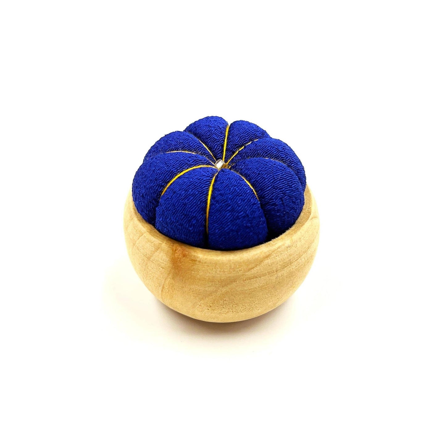 hiro-Simple Chirimen Pincushion-sewing notion-Blue-gather here online