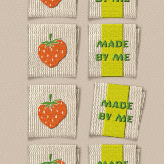 Matchy Matchy Sewing Club-Made By Me Strawberry Square Garment Labels-sewing notion-gather here online