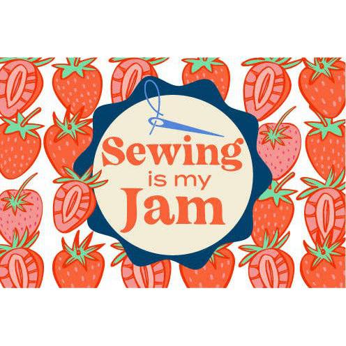 Keller Design Co.-Sewing is My Jam Jar Embroidery Kit - Red Strawberry-embroidery kit-gather here online