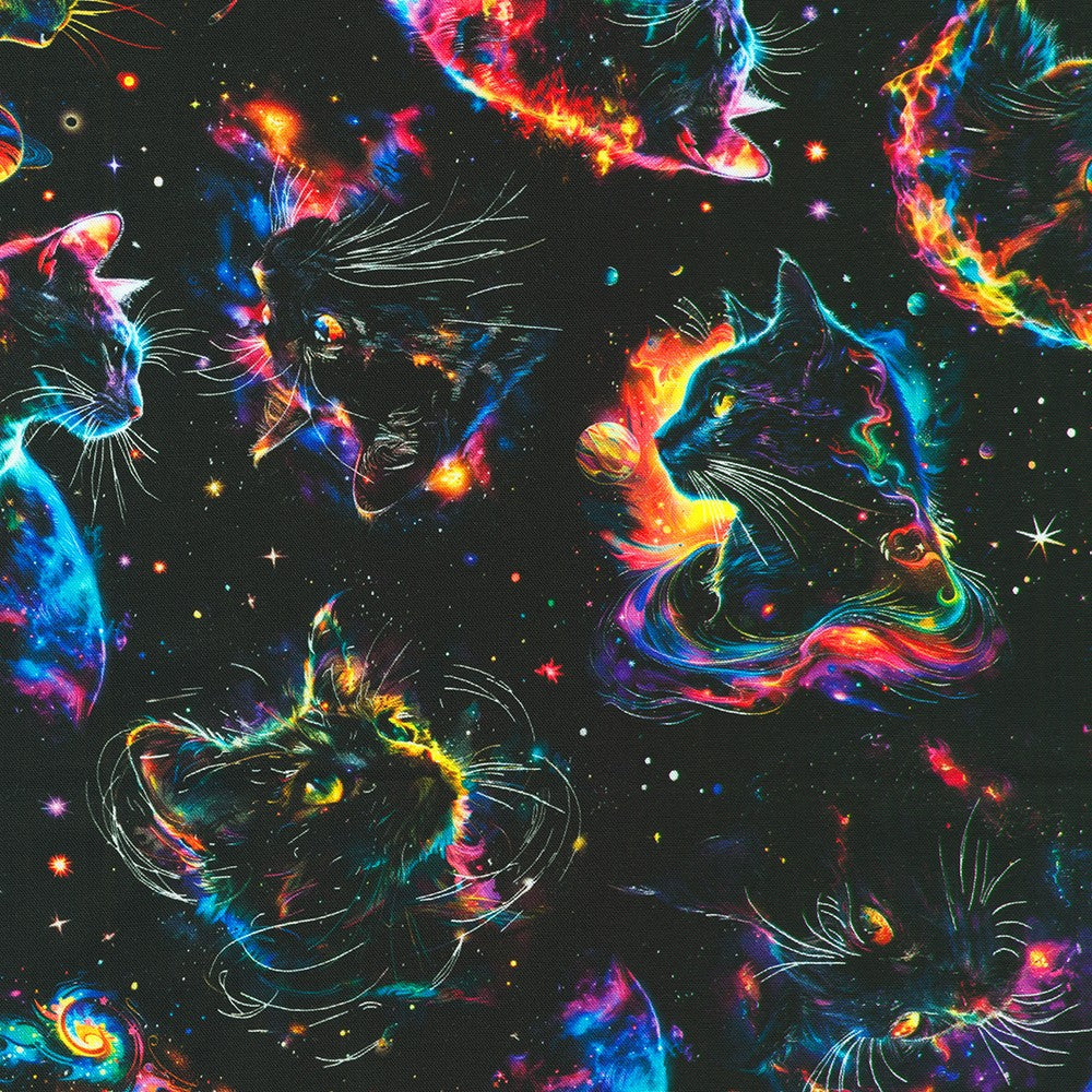 Robert Kaufman-Cat Portraits Celestial-fabric-gather here online
