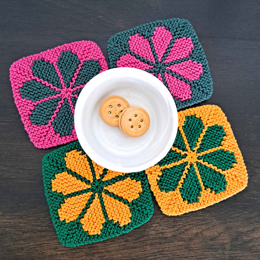 gather here classes-Intarsia Knitting - Coasters-class-gather here online