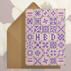 Stay Home Club-HBD (Patchwork) Greeting Card-greeting card-gather here online