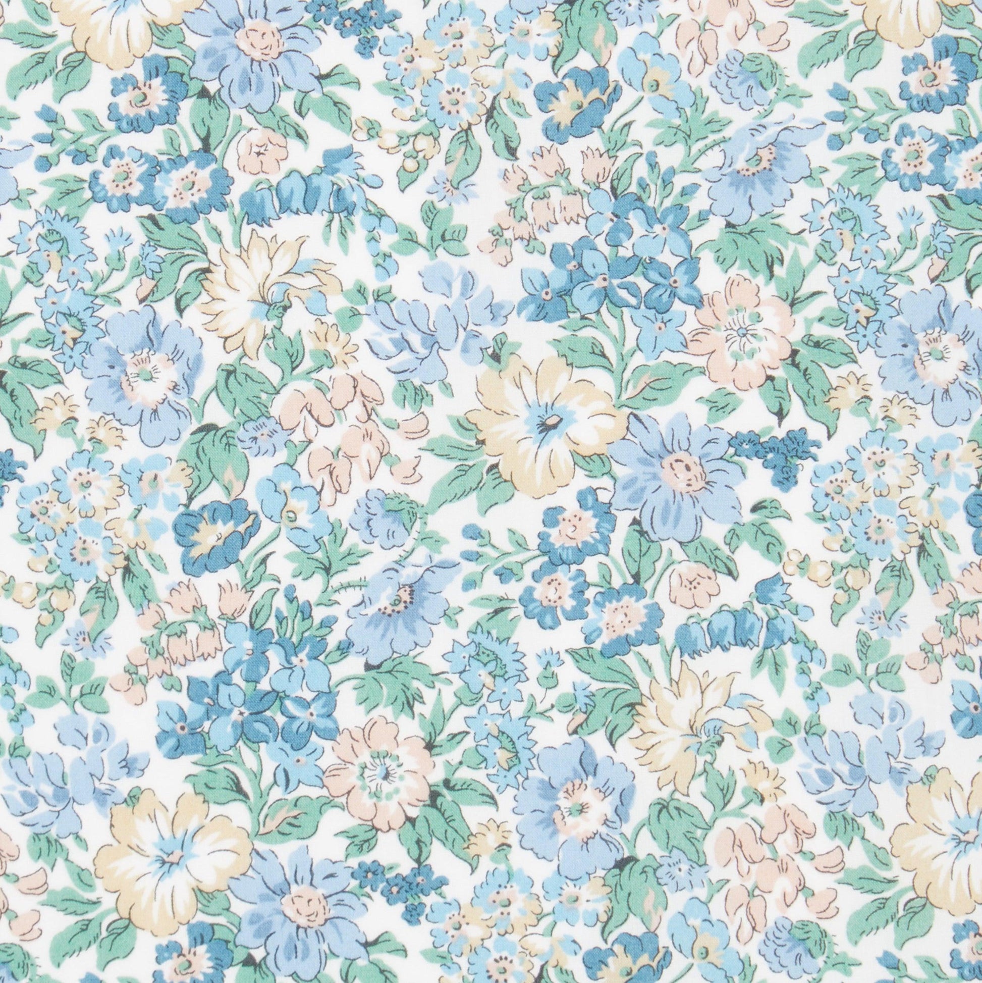 Liberty of London-Tana Lawn - Honeydew Blue Turquoise-fabric-gather here online