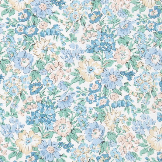 Liberty of London-Tana Lawn - Honeydew Blue Turquoise-fabric-gather here online