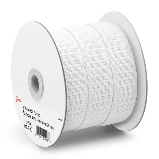 Dritz-Non-Roll Elastic - 1" White-elastic-gather here online