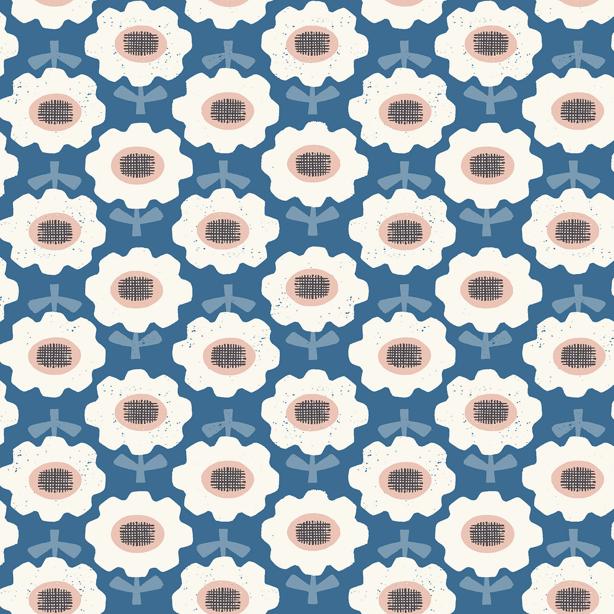 Cotton + Steel-Morning Bloom Cornflower-fabric-gather here online
