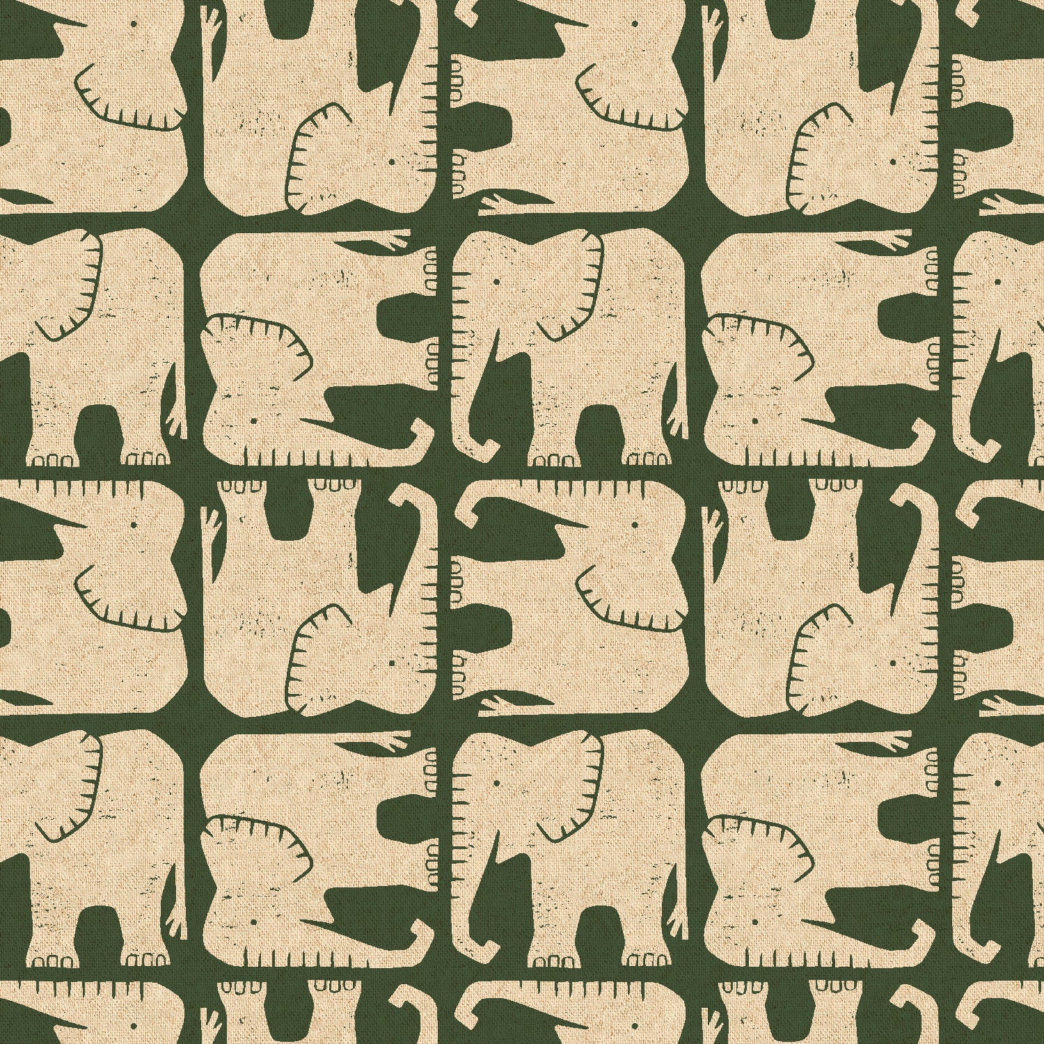 Cotton + Steel-Jolly Elephant Hunter Unbleached Canvas-fabric-gather here online