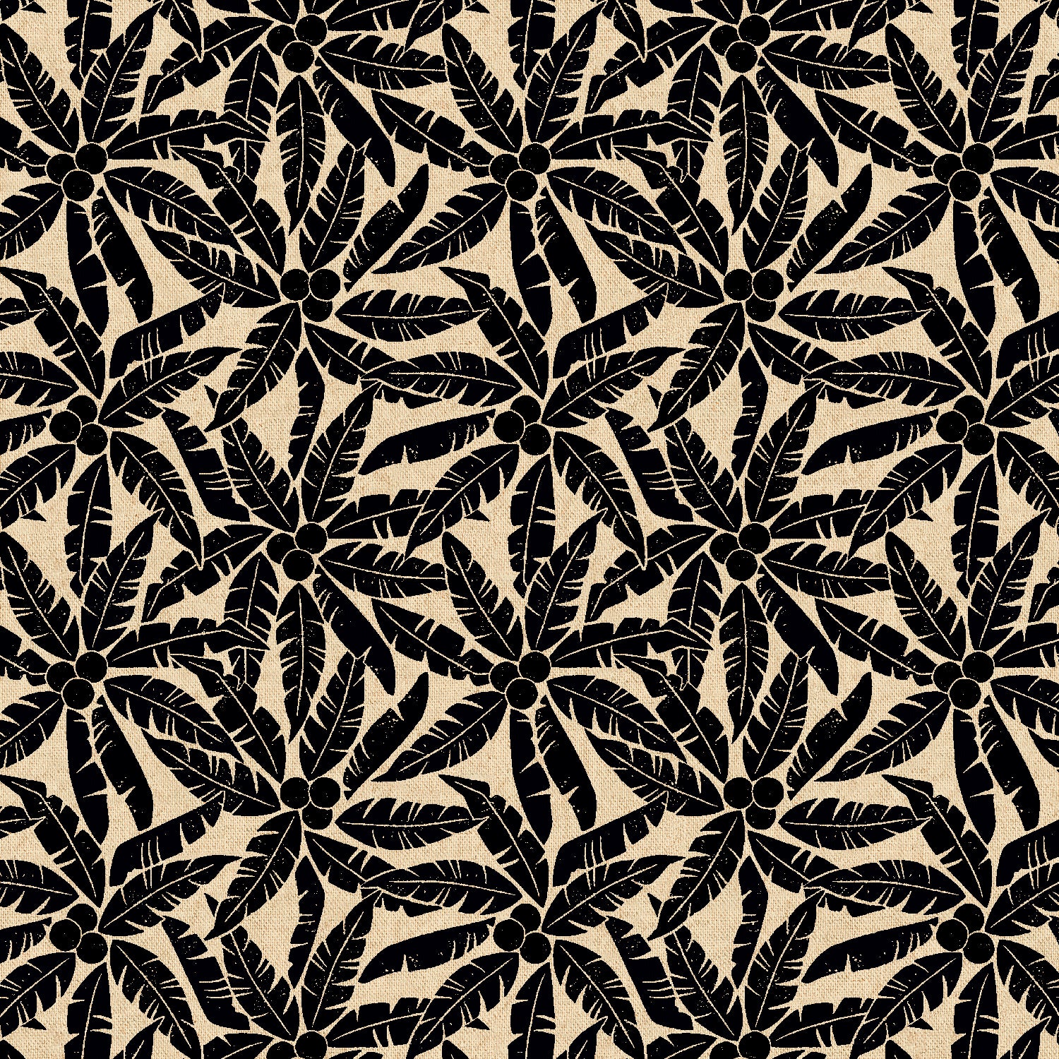 Cotton + Steel-Palm Tree Black Unbleached Canvas-fabric-gather here online