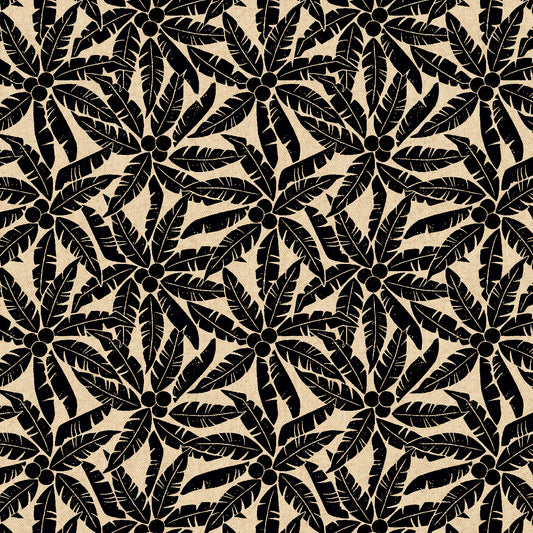 Cotton + Steel-Palm Tree Black Unbleached Canvas-fabric-gather here online