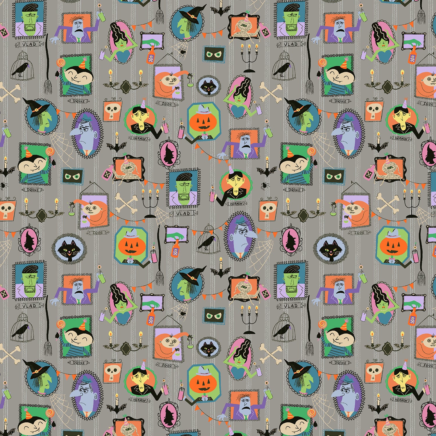 Cotton + Steel-Portrait Gallery Ghouls Just Want To Have Fun-fabric-gather here online