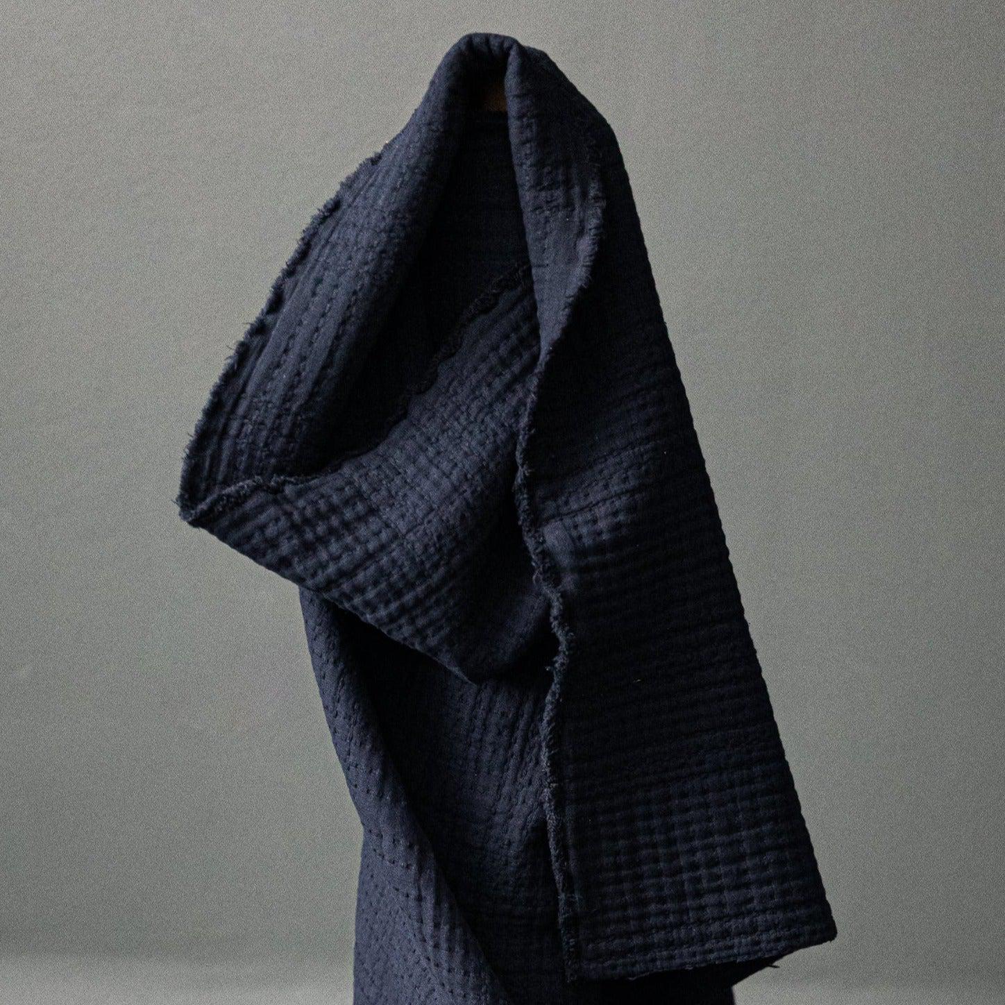 Merchant & Mills-Soft Stitch Jacquard Navy-fabric-gather here online