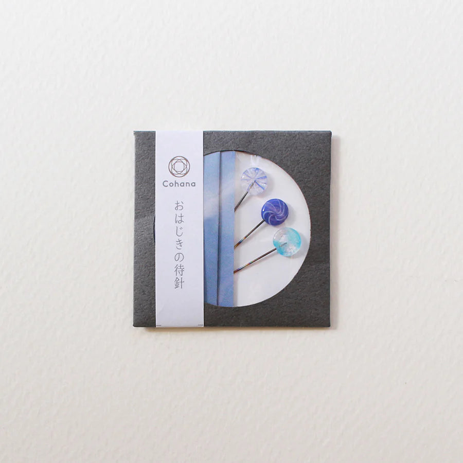 Cohana-Ohajiki Sewing Pins-sewing notion-Blue-gather here online