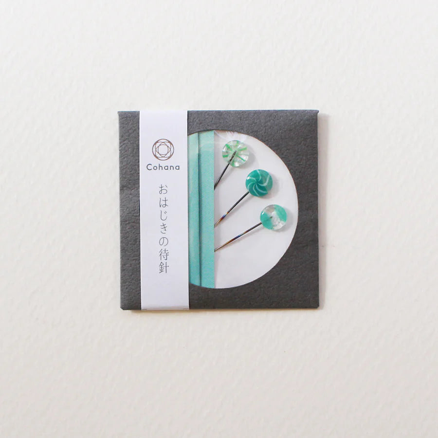 Cohana-Ohajiki Sewing Pins-sewing notion-Green-gather here online