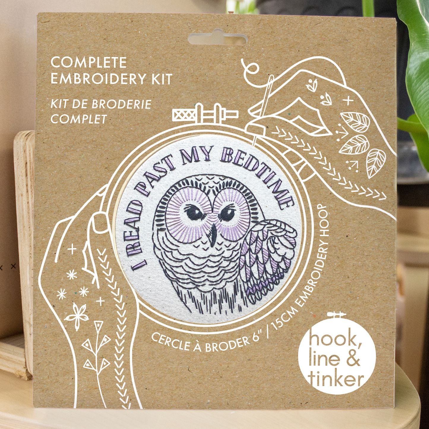 Hook, Line & Tinker-I Read Past My Bedtime Embroidery Kit-embroidery kit-gather here online