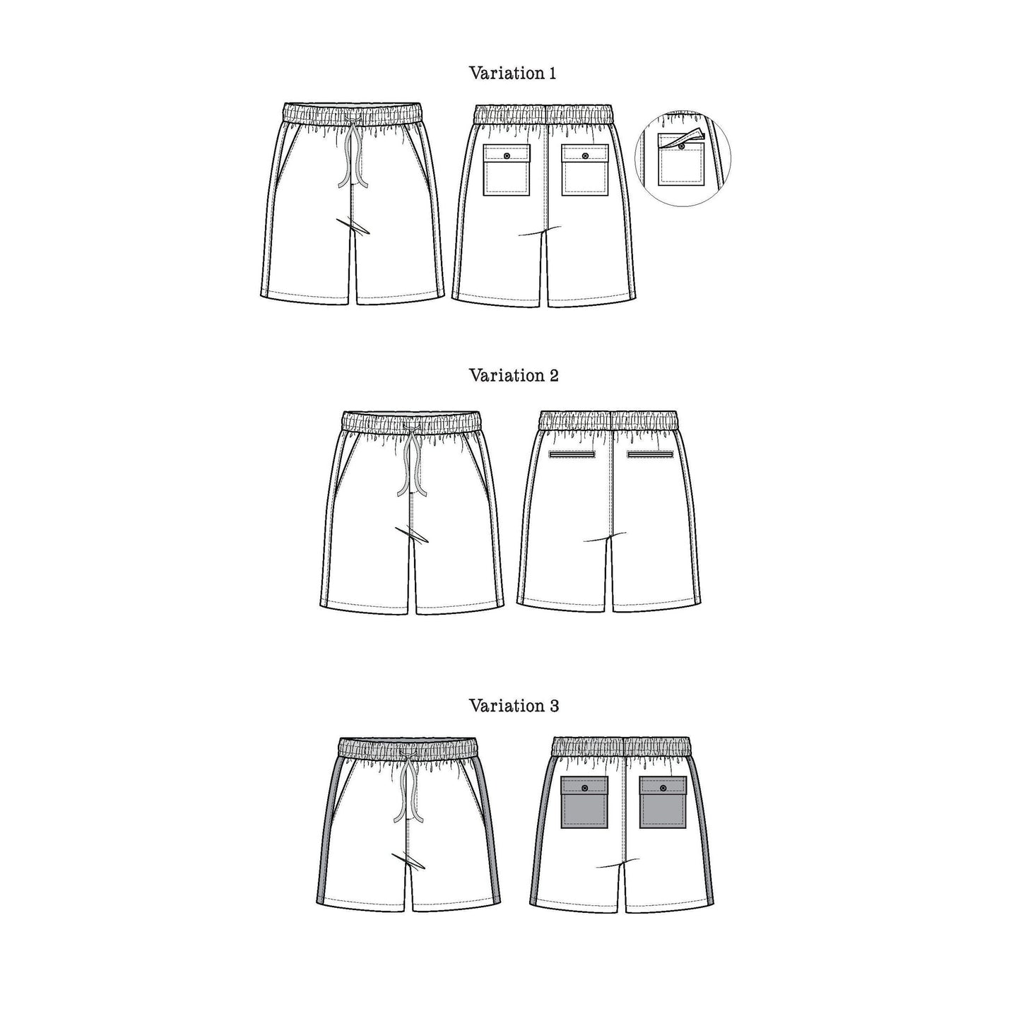 Thread Theory-Bamberton Shorts Pattern (Men's) - PDF DOWNLOAD-sewing pattern-gather here online