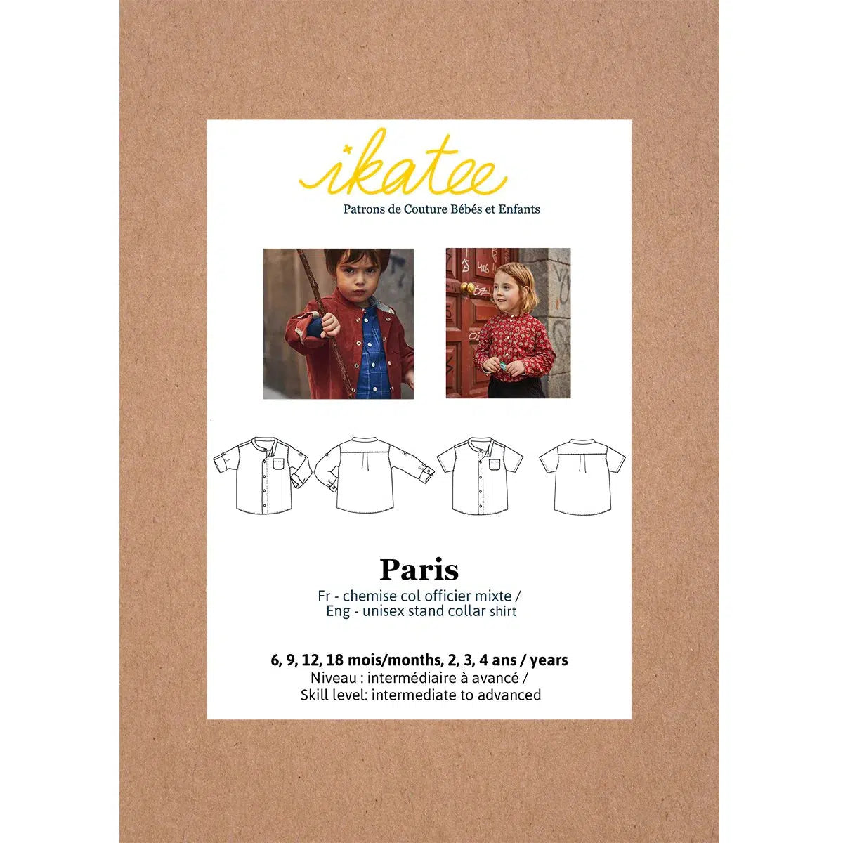 Ikatee-Paris Shirt Pattern-sewing pattern - kids-gather here online