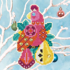 gather here classes-Cross Stitch - Partride Ornament-class-gather here online