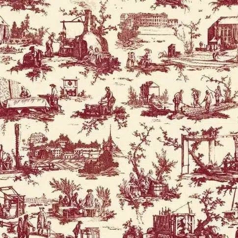 Sajou-Fabric Pincushion - Bordeaux Toile de Jouy-sewing notion-gather here online