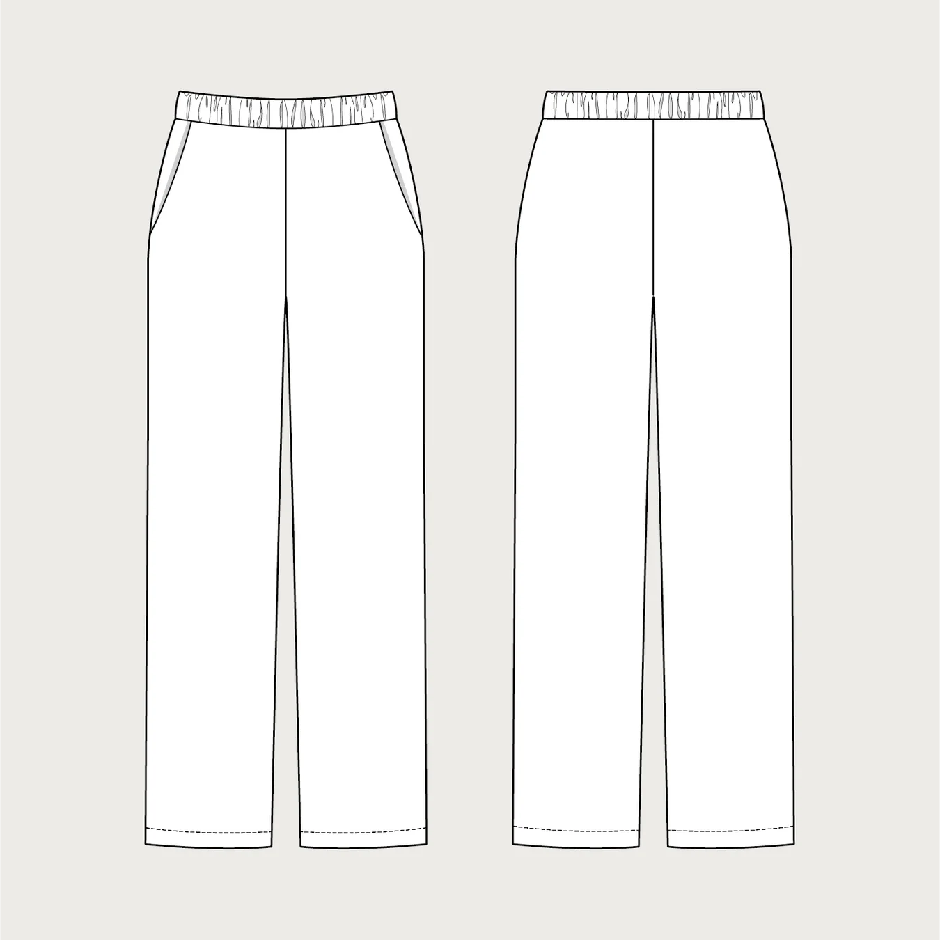 Assembly Line-Pull-On Trousers Pattern (MINI-3XL)-sewing pattern-gather here online