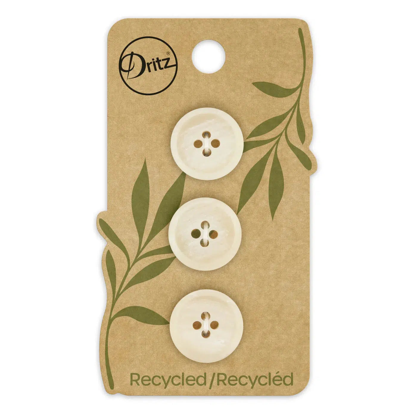 Dritz-18mm Recycled Paper Button Card - Natural-button-gather here online