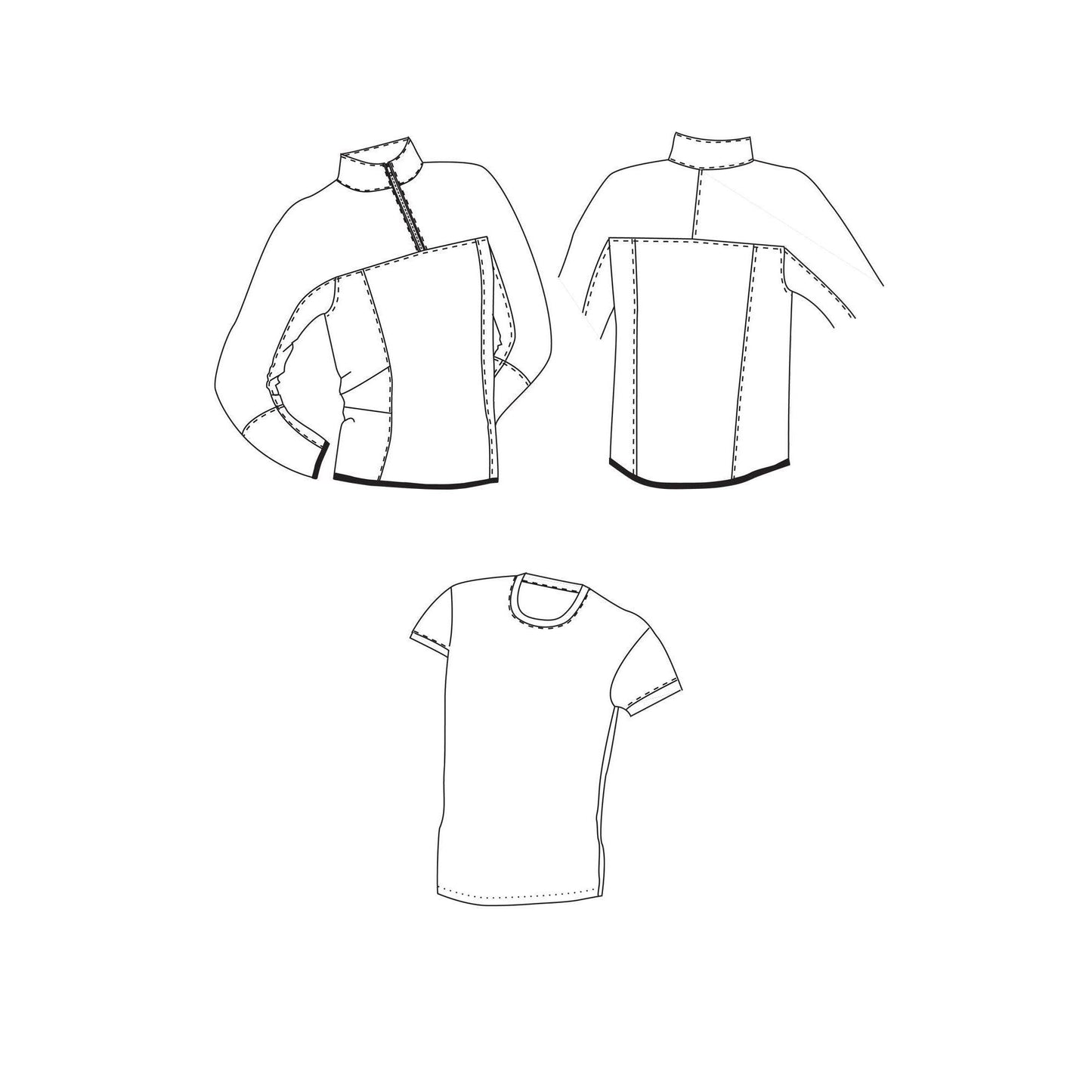 Jalie 2212 - Half-Zip Pullover and T-Shirt Pattern
