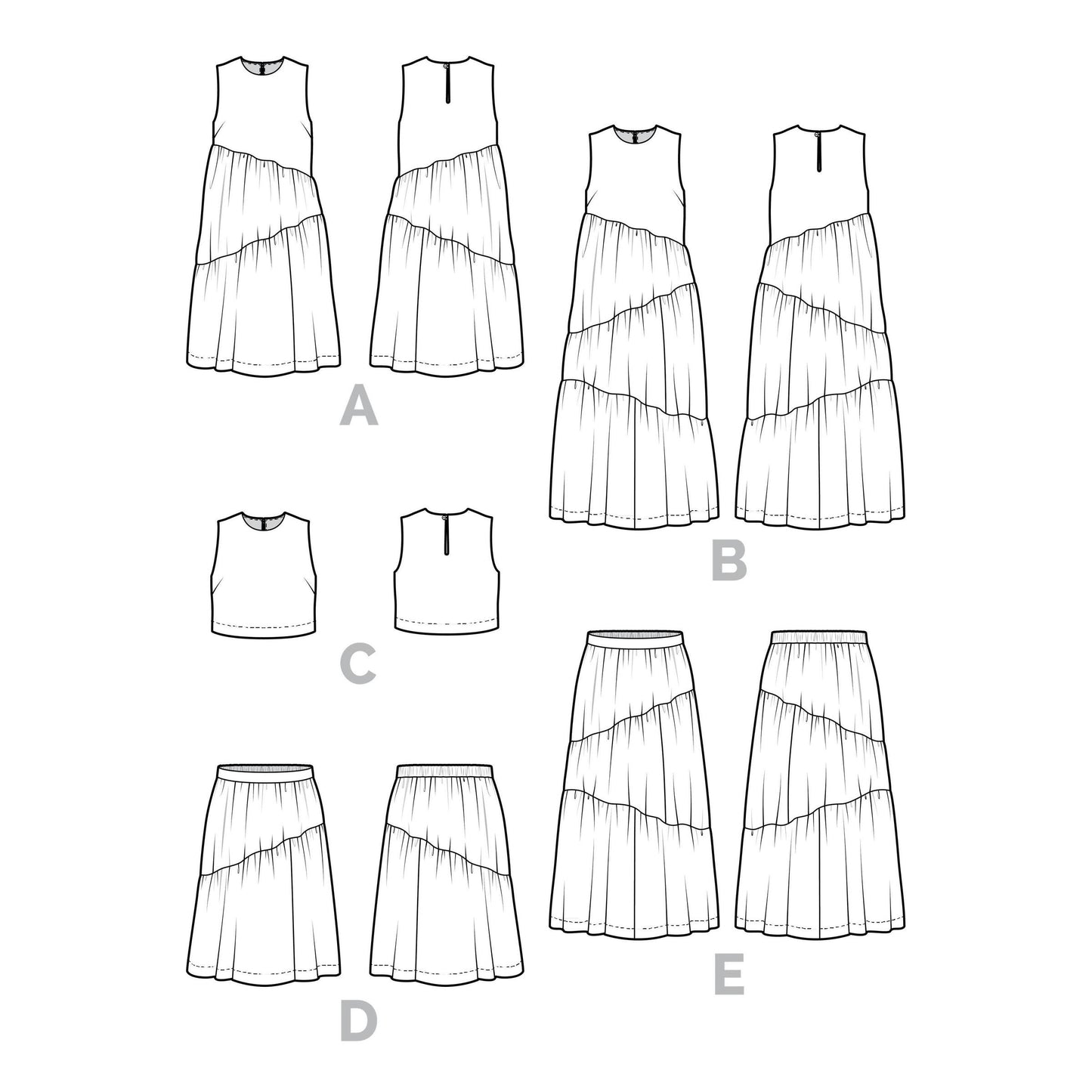 Azure Dress, Skirt + Top Pattern