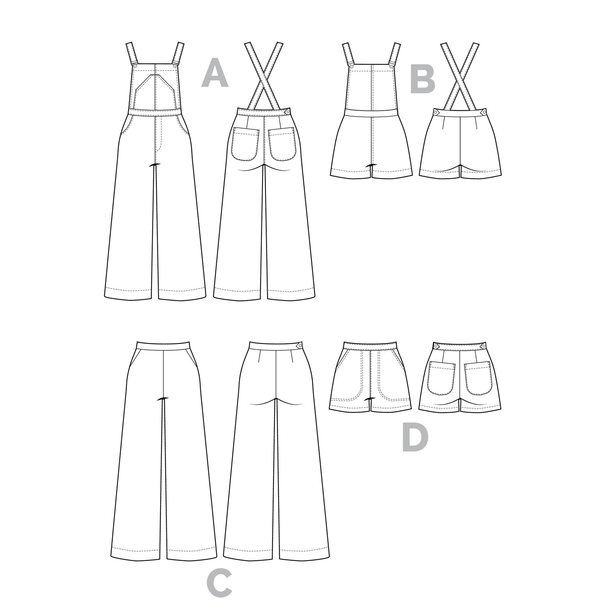 Jenny Overalls + Trousers Pattern