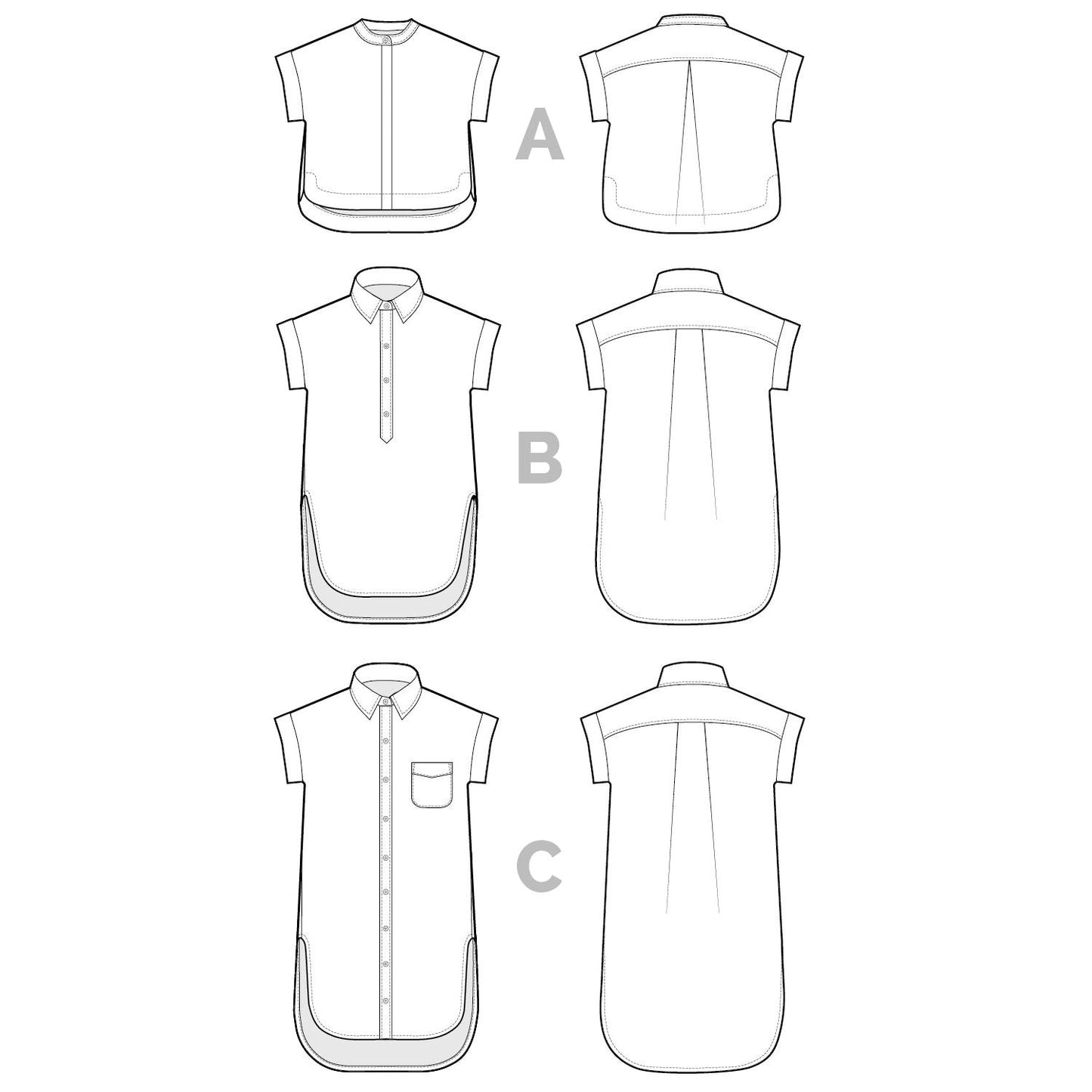 Kalle Shirt + Shirtdress Pattern