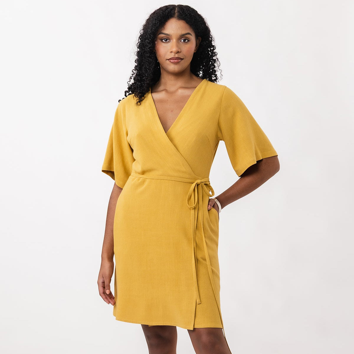 AARIA mini wrap dress