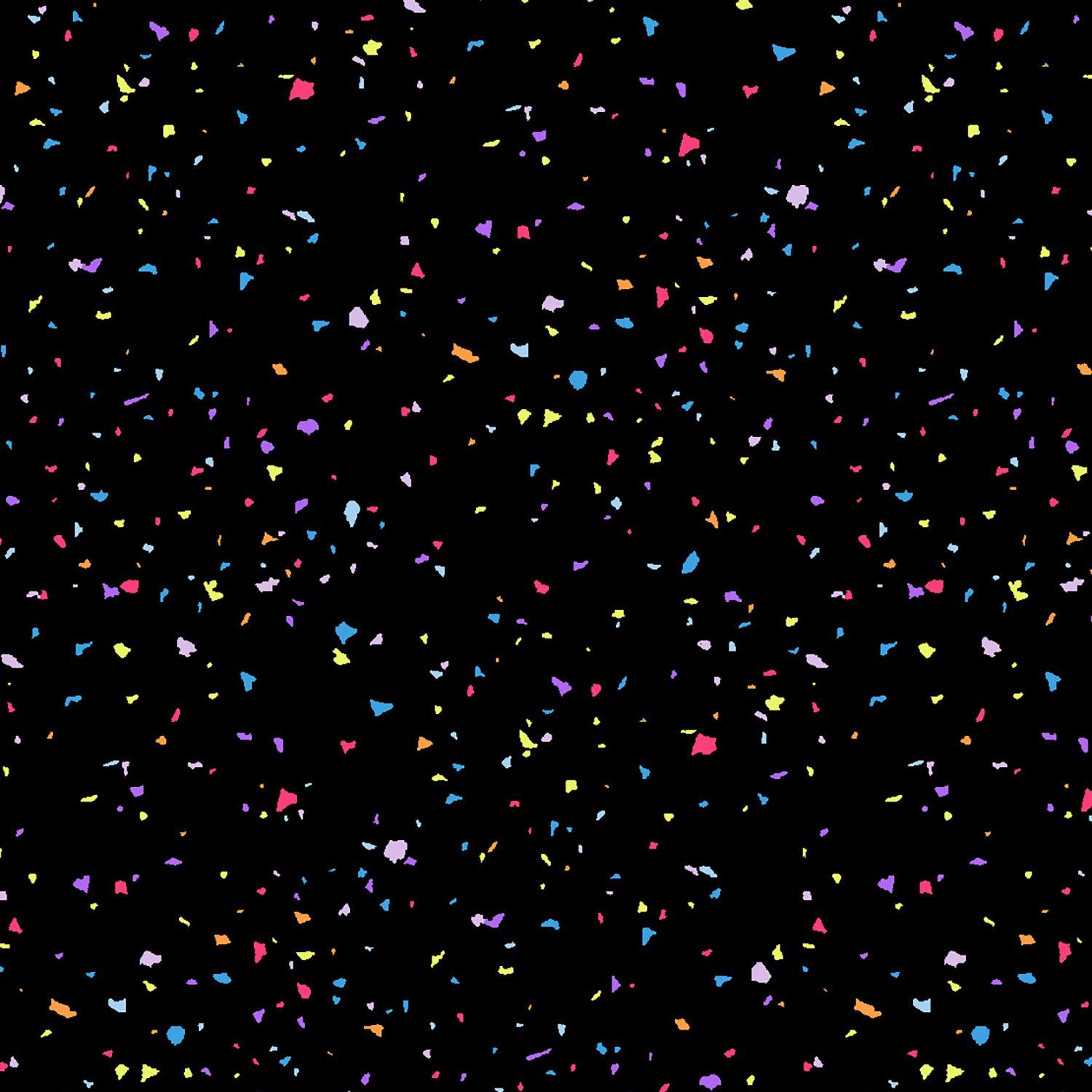 RJR-Confetti-fabric-Multi On Black-gather here online