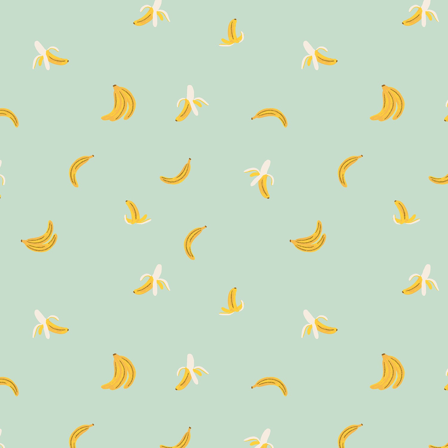 Cotton + Steel-Bananas Mint Metallic-fabric-gather here online