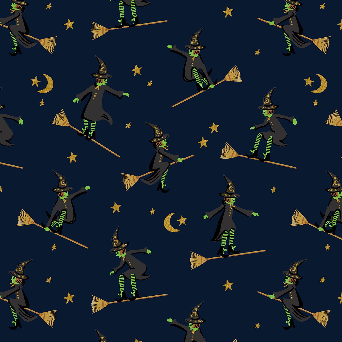 Cotton + Steel-Wicked Witches Navy Metallic-fabric-gather here online