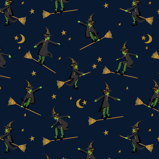 Cotton + Steel-Wicked Witches Navy Metallic-fabric-gather here online