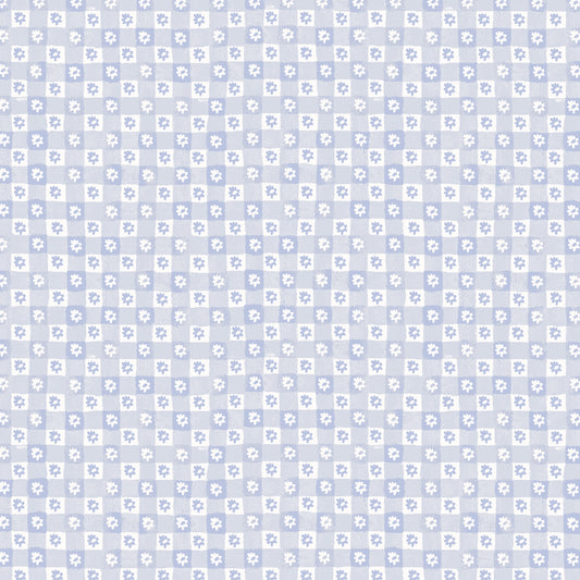 Cotton + Steel-Daisy Gingham Blue-fabric-gather here online