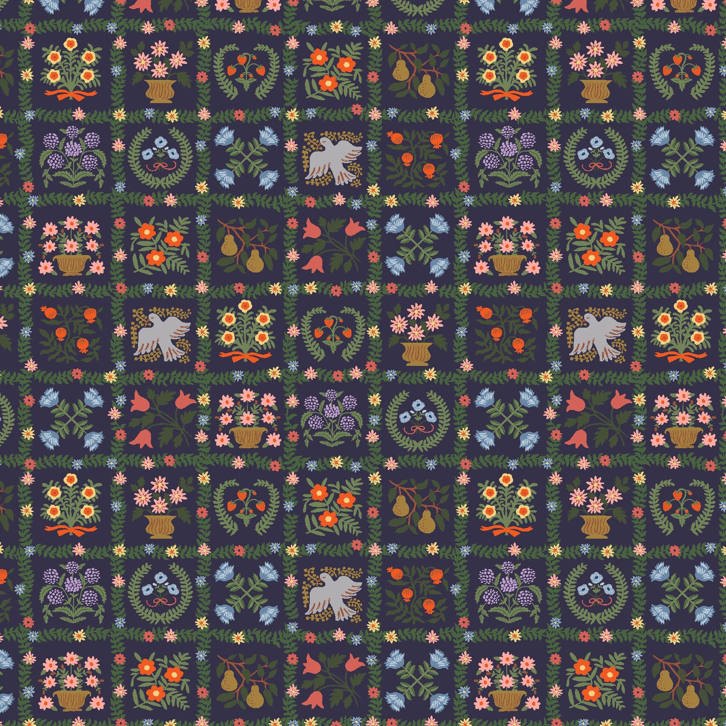 Cotton + Steel-Garden Album Navy-fabric-gather here online