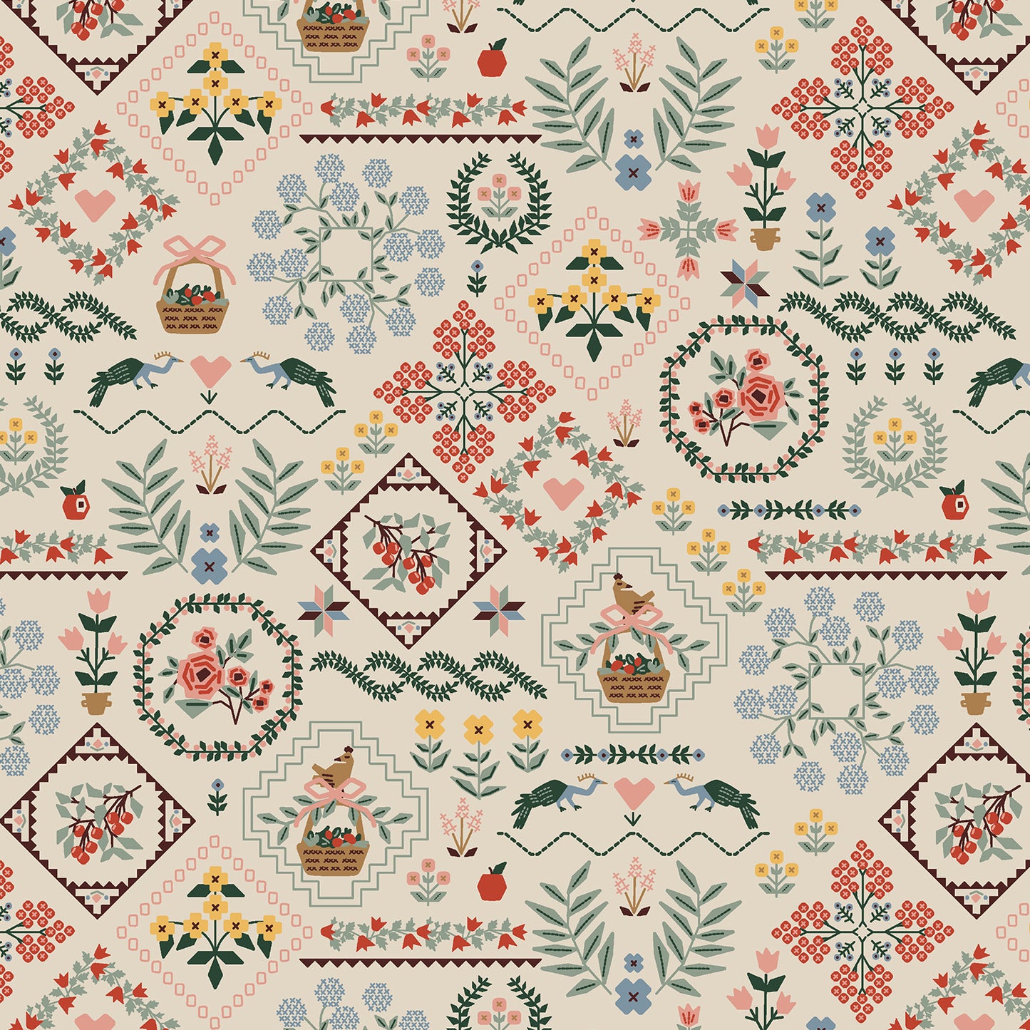 Cotton + Steel-Heritage Sampler Linen-fabric-gather here online
