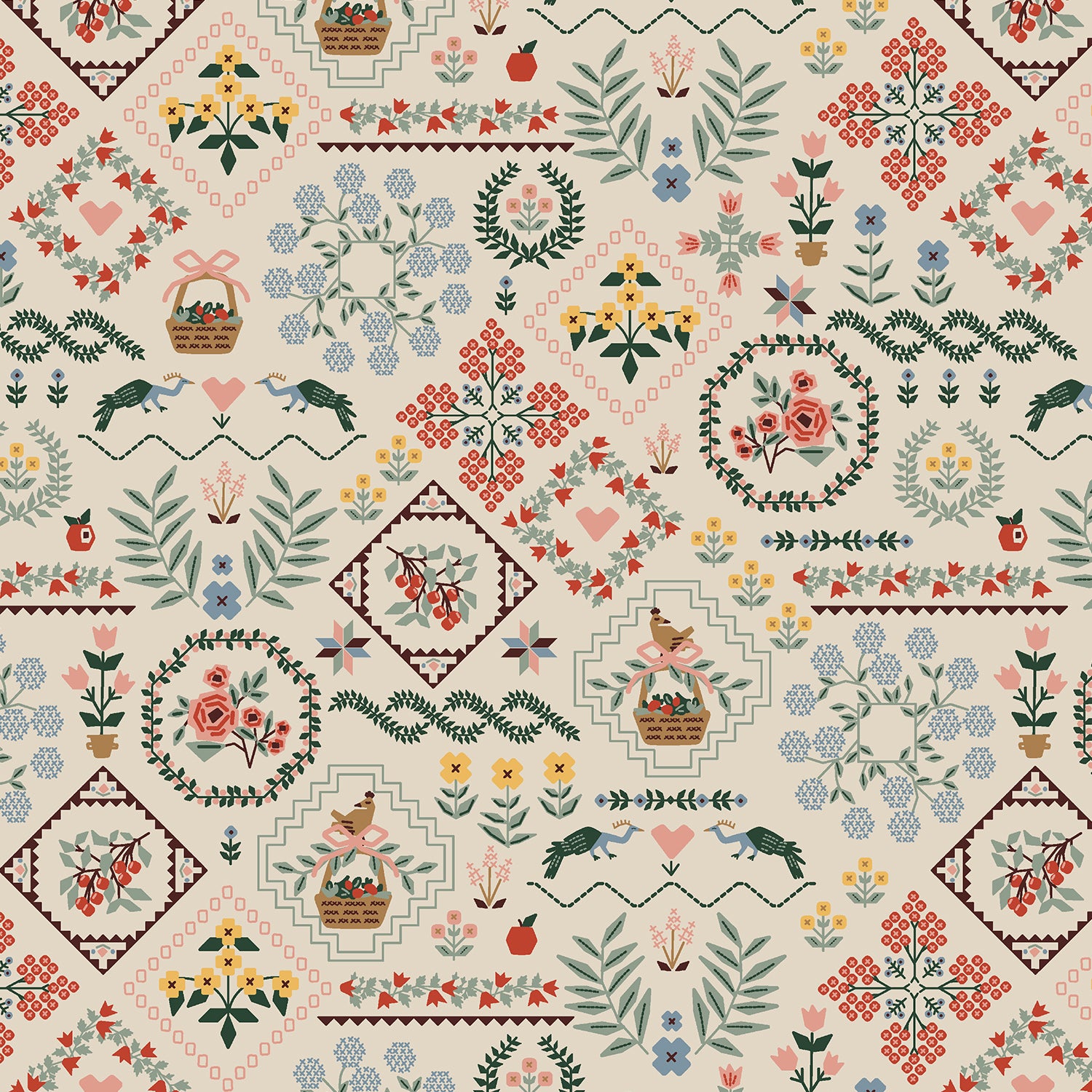 Cotton + Steel-Heritage Sampler Linen-fabric-gather here online