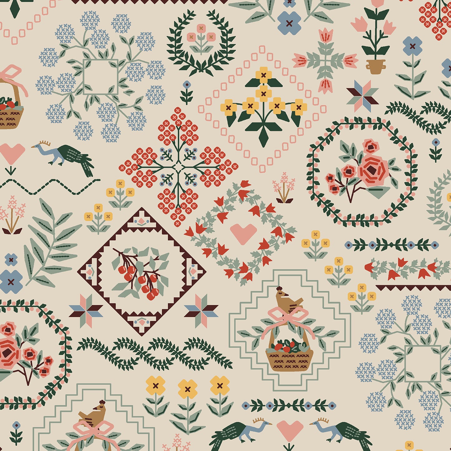 Cotton + Steel-Heritage Sampler Linen Canvas-fabric-gather here online