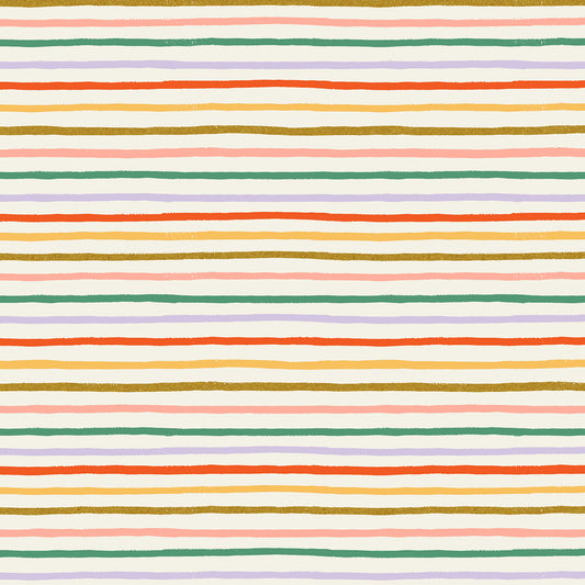 Cotton + Steel-Happy Stripe Cream Multi Metallic-fabric-gather here online