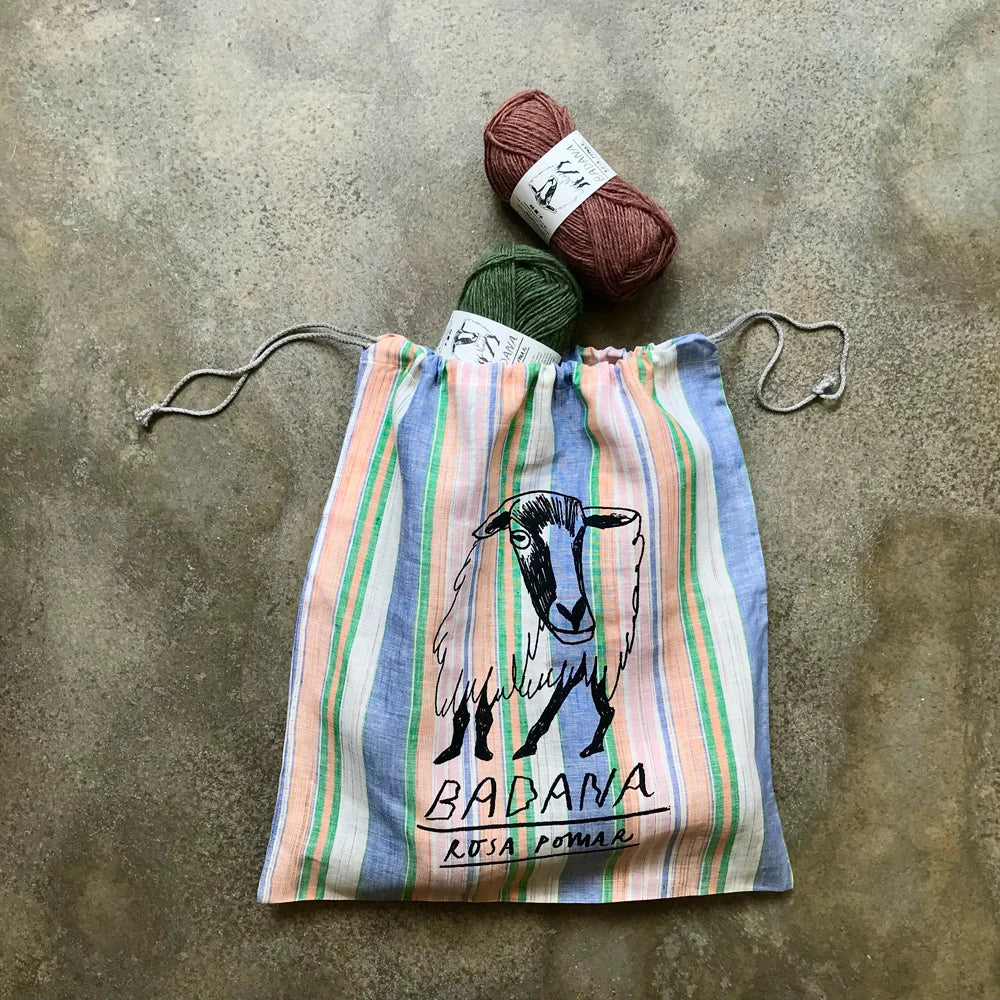 Retrosaria Rosa Pomar-Badana Drawstring Project Bag-craft organizer-gather here online