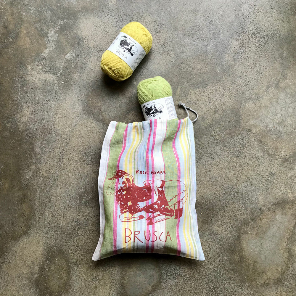 Retrosaria Rosa Pomar-Brusca Drawstring Project Bag-craft organizer-gather here online