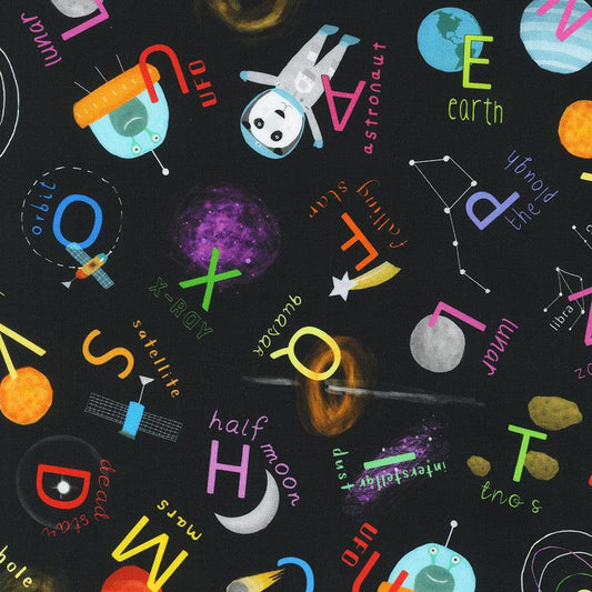 Robert Kaufman-Space Alphabet-fabric-gather here online