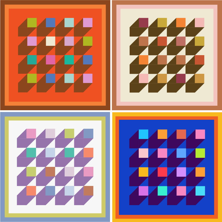gather here classes-Squares and Shadows Quilt Top - 3 sessions-class-gather here online