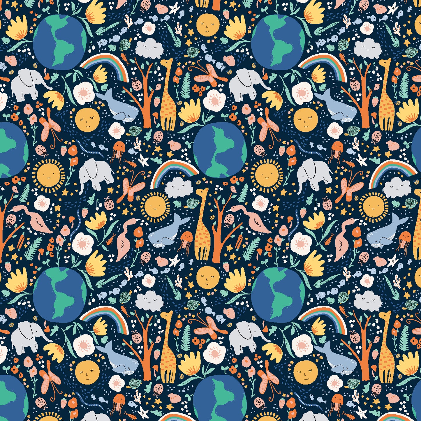 Cotton + Steel-Out Of This World Deep Sapphire-fabric-gather here online