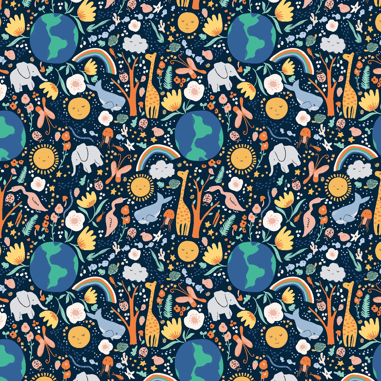 Cotton + Steel-Out Of This World Deep Sapphire-fabric-gather here online