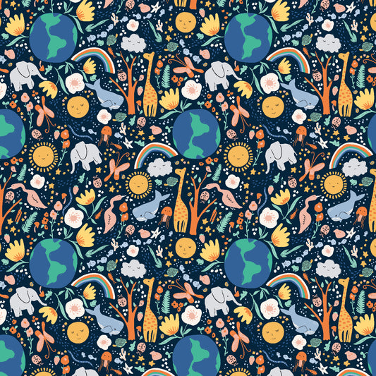 Cotton + Steel-Out Of This World Deep Sapphire-fabric-gather here online